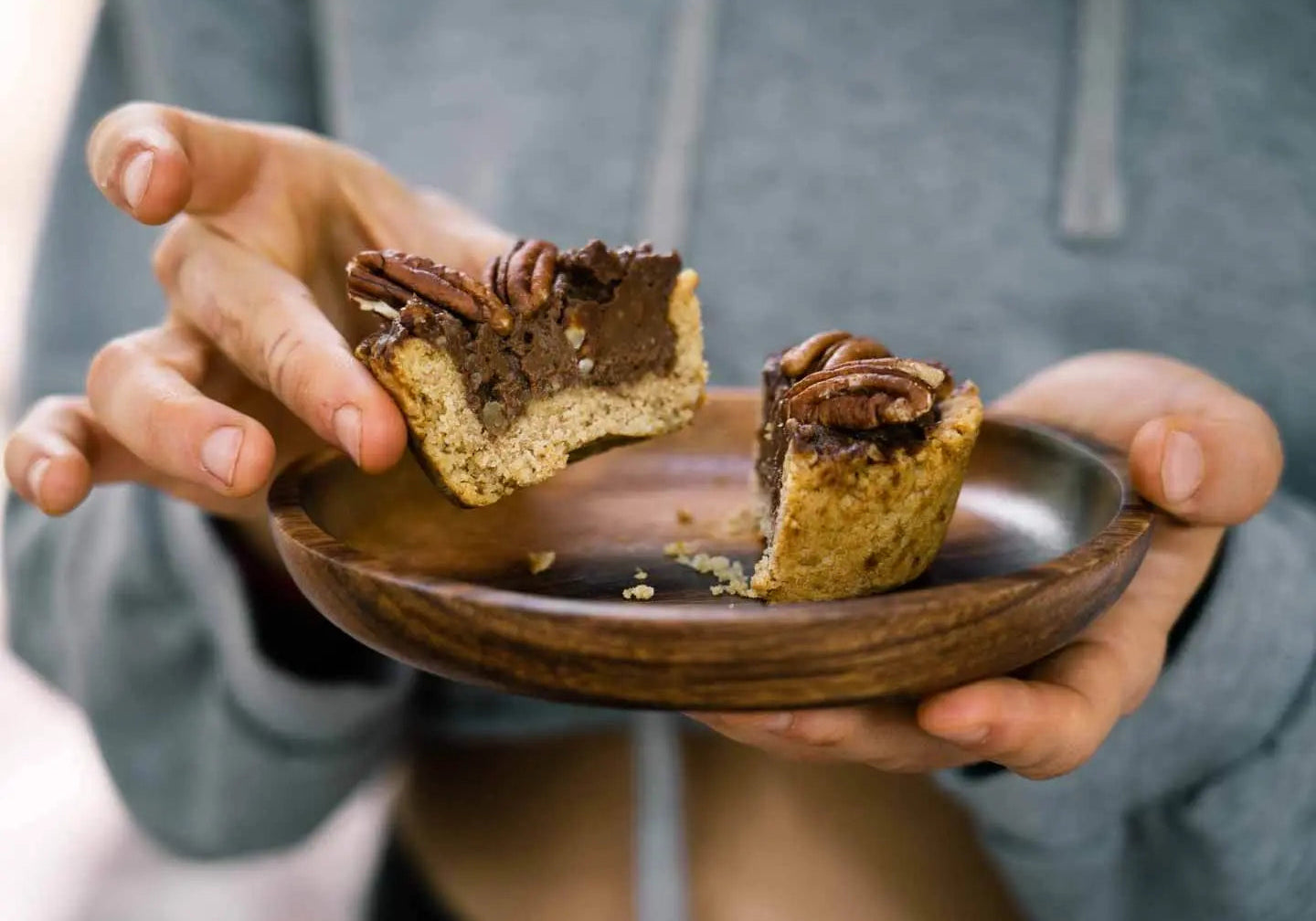 Healthy Chocolate Pecan Pie Tarts