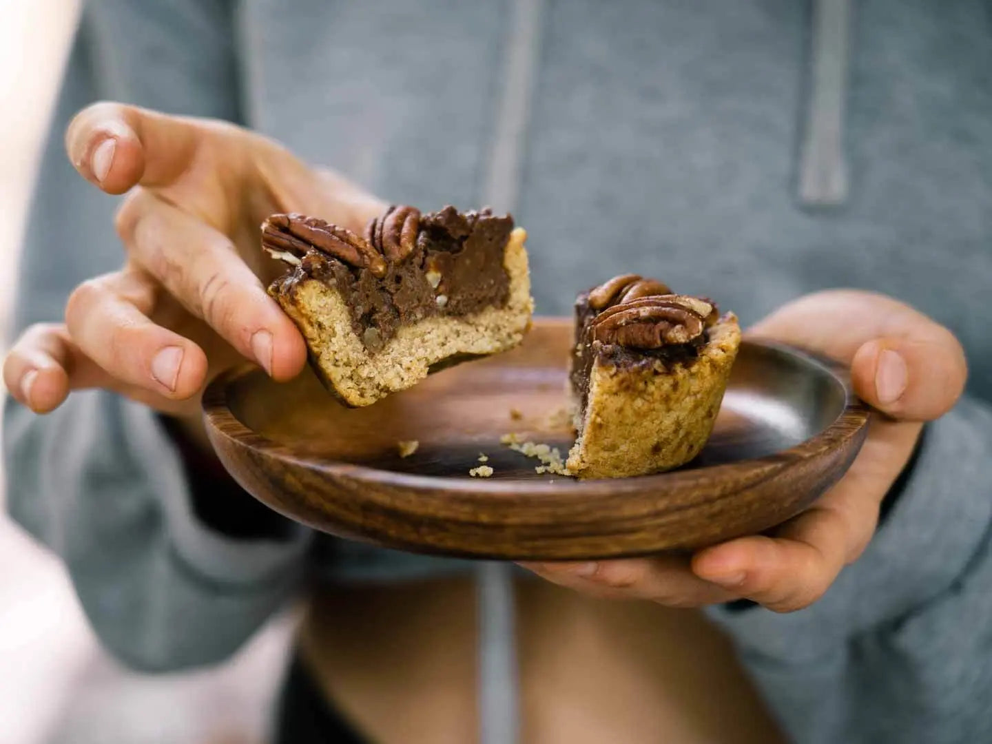 Healthy Chocolate Pecan Pie Tarts